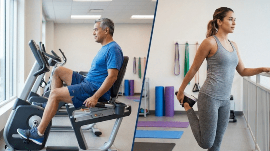 Low-impact exercises recommended during PRP recovery phase
